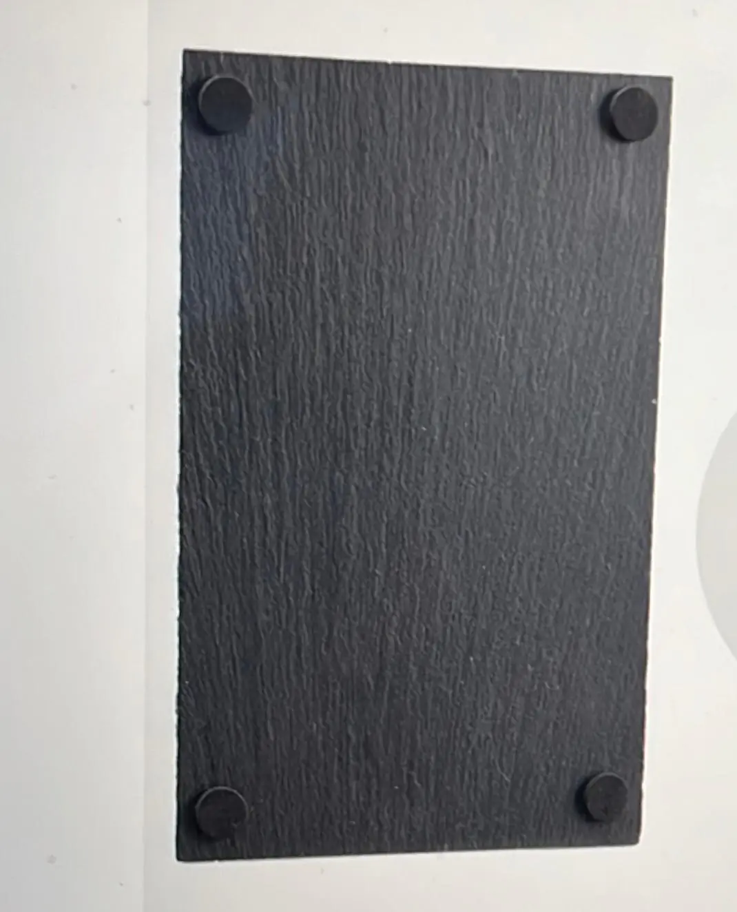 plato rectangular pizarra natural vista soporte con almohadilla