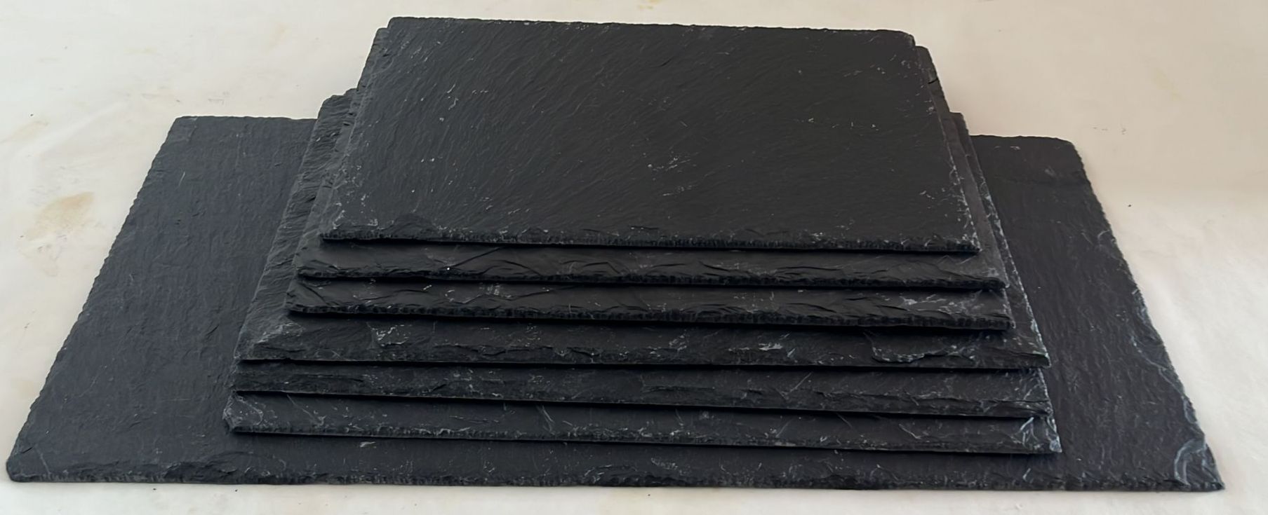 pack de bandejas de pizarra natural negras diferentes formatos