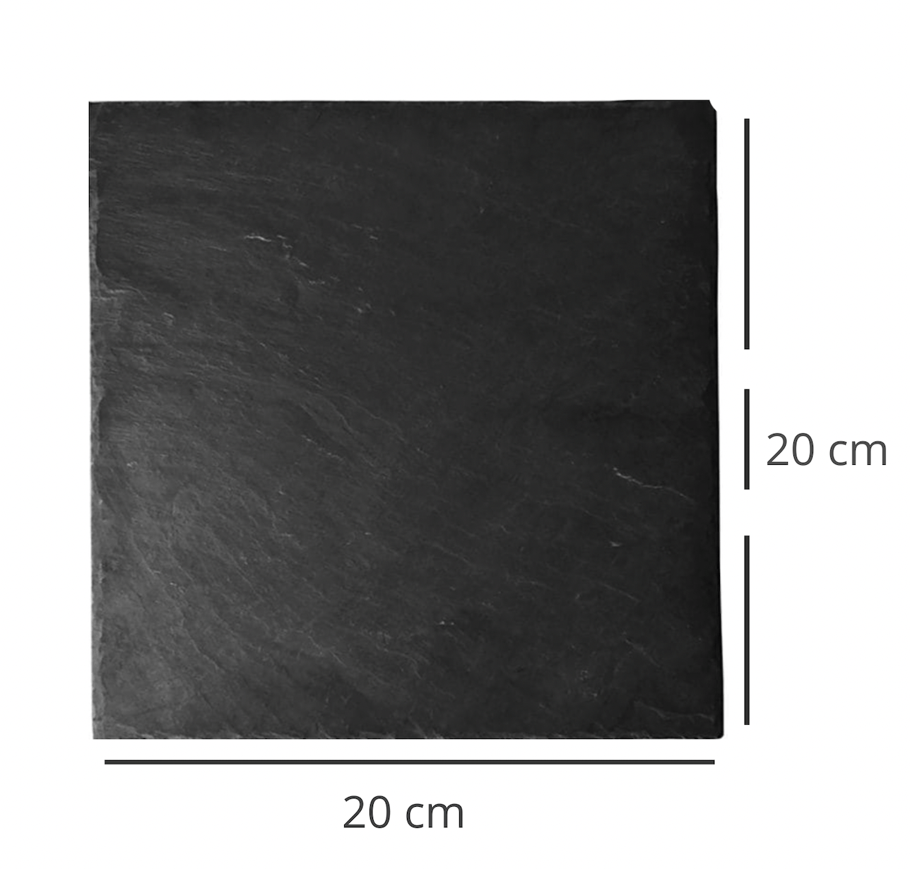 Bandeja cuadrada de pizarra natural de 20x20 cm, ideal para postres, tapas o presentaciones individuales