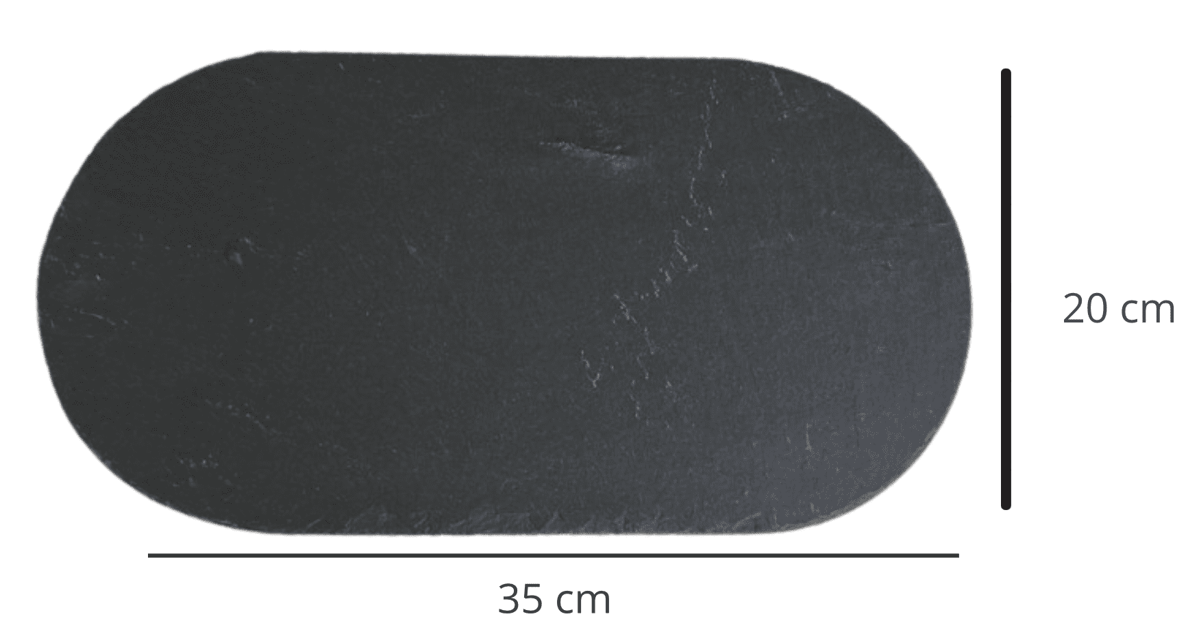 Bandeja de pizarra natural ovalada de 35x20 sin alimentos