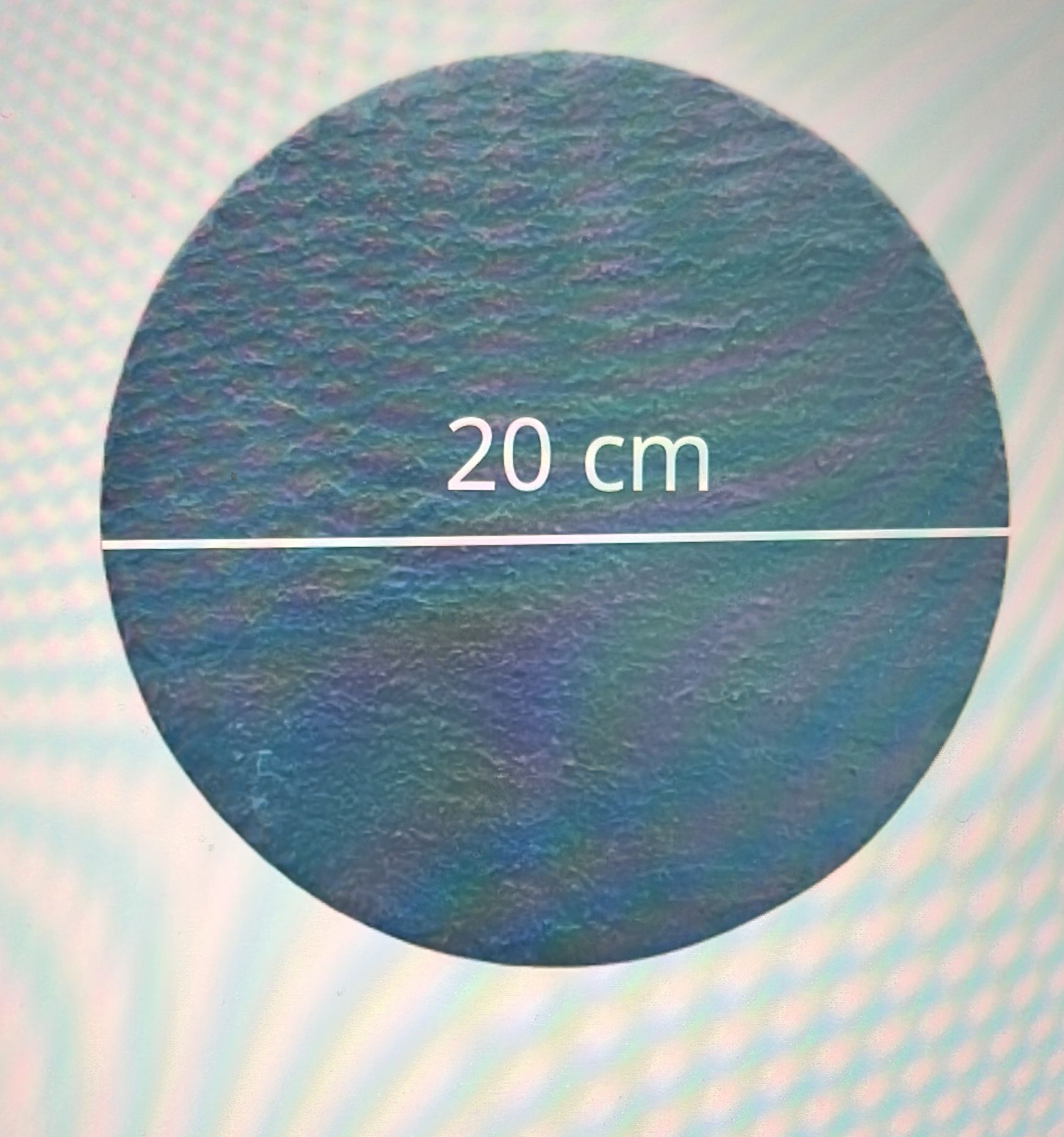 Plato redondo de pizarra natural de 20 cm, ideal para servir raciones individuales con estilo