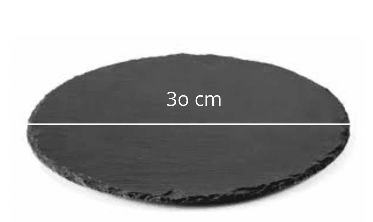 plato de pizarra natural negra redonda de 30 cm