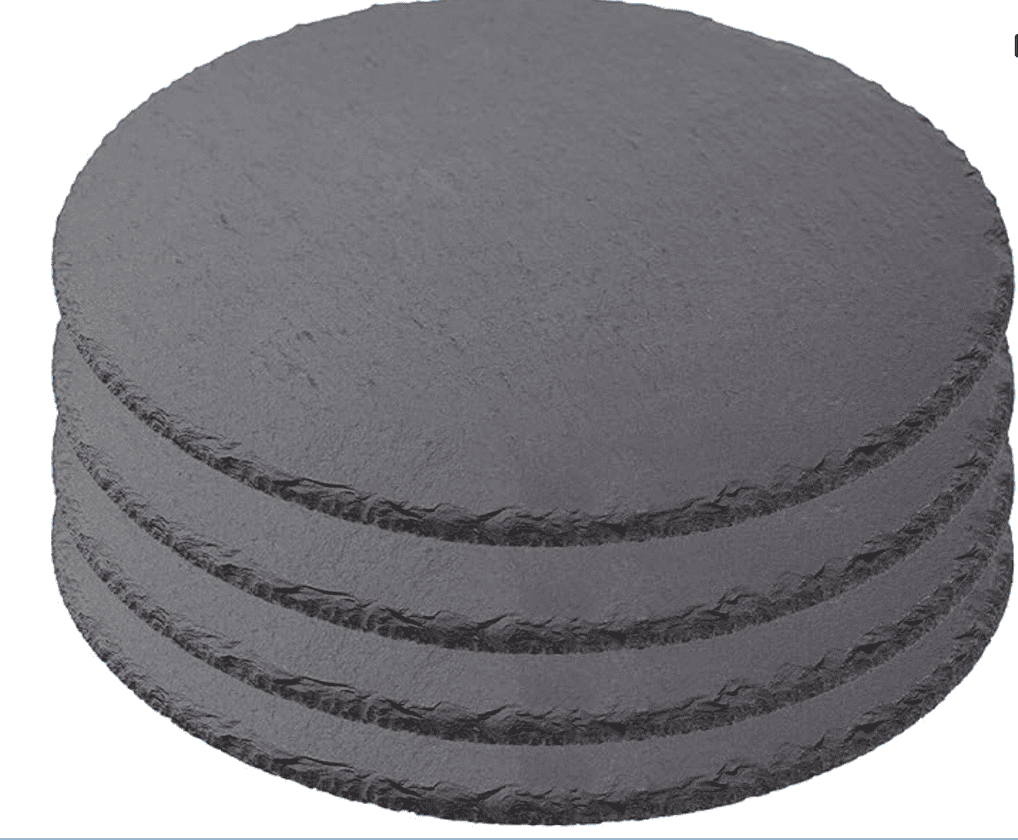 pack de 4 platos de pizarra natural de 30 cm elegantes y sin comida