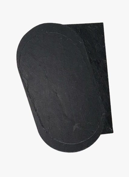 Pack Elipse de platos de pizarra natural: bandeja ovalada de 40 × 22 cm, bandeja ovalada de 35 × 20 cm y bandeja rectangular de 40 × 20 cm