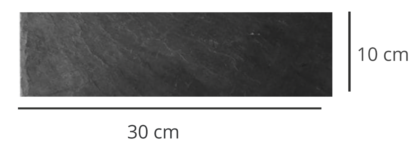 Bandeja estrecha de pizarra natural de 30x10 cm, ideal para aperitivos, sushi o canapés
