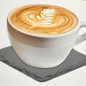 Posavasos cuadrado de pizarra natural de 10 × 10 cm, ideal para proteger la mesa con un toque elegante y sostenible