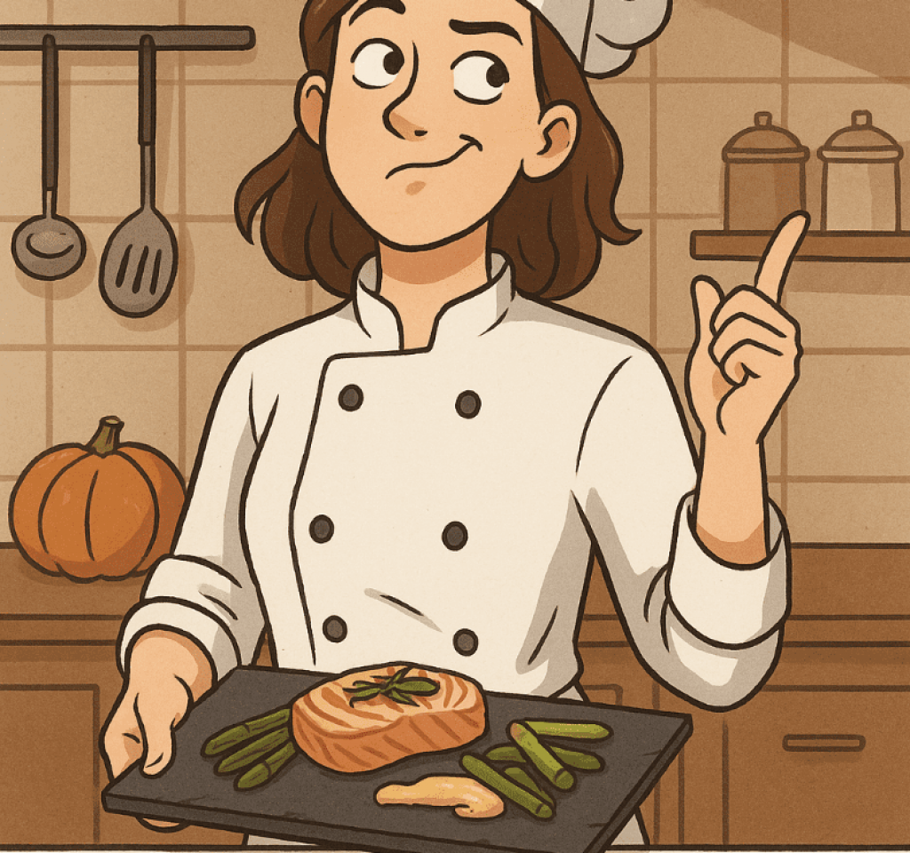 Platos y bandejas pizarra natural una chef usándolas